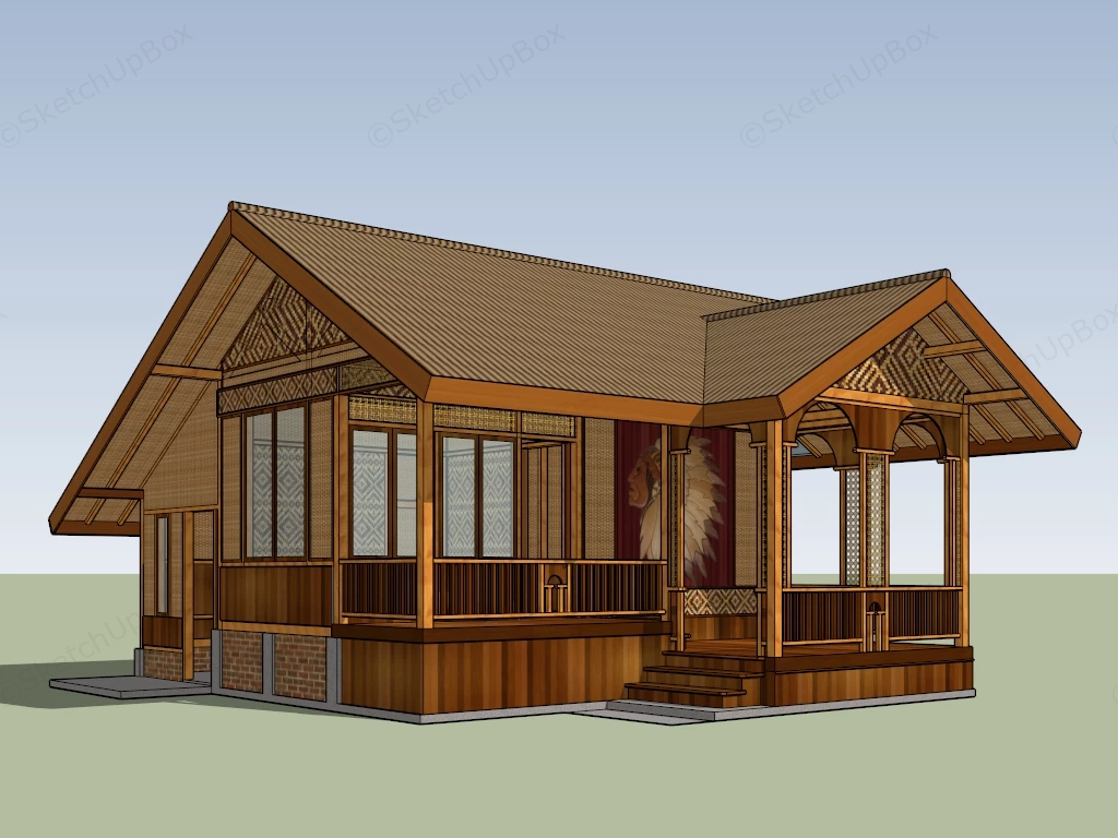 Thailand Wooden House sketchup model preview - SketchupBox