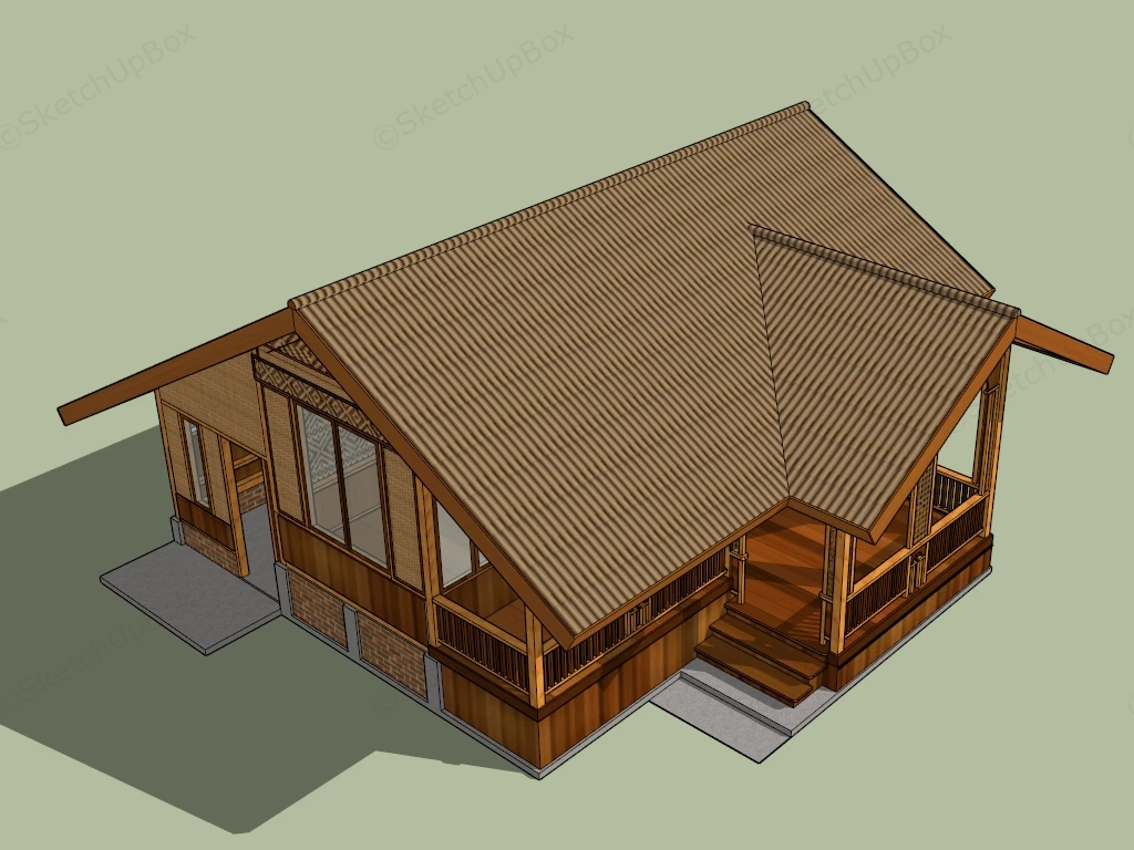 Thailand Wooden House sketchup model preview - SketchupBox