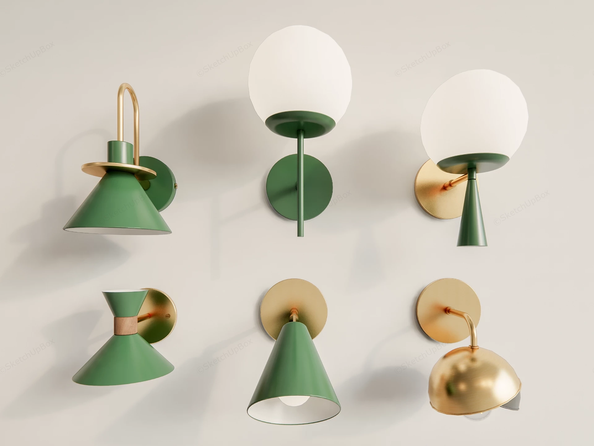 Modern Industrial Wall Sconces sketchup model preview - SketchupBox