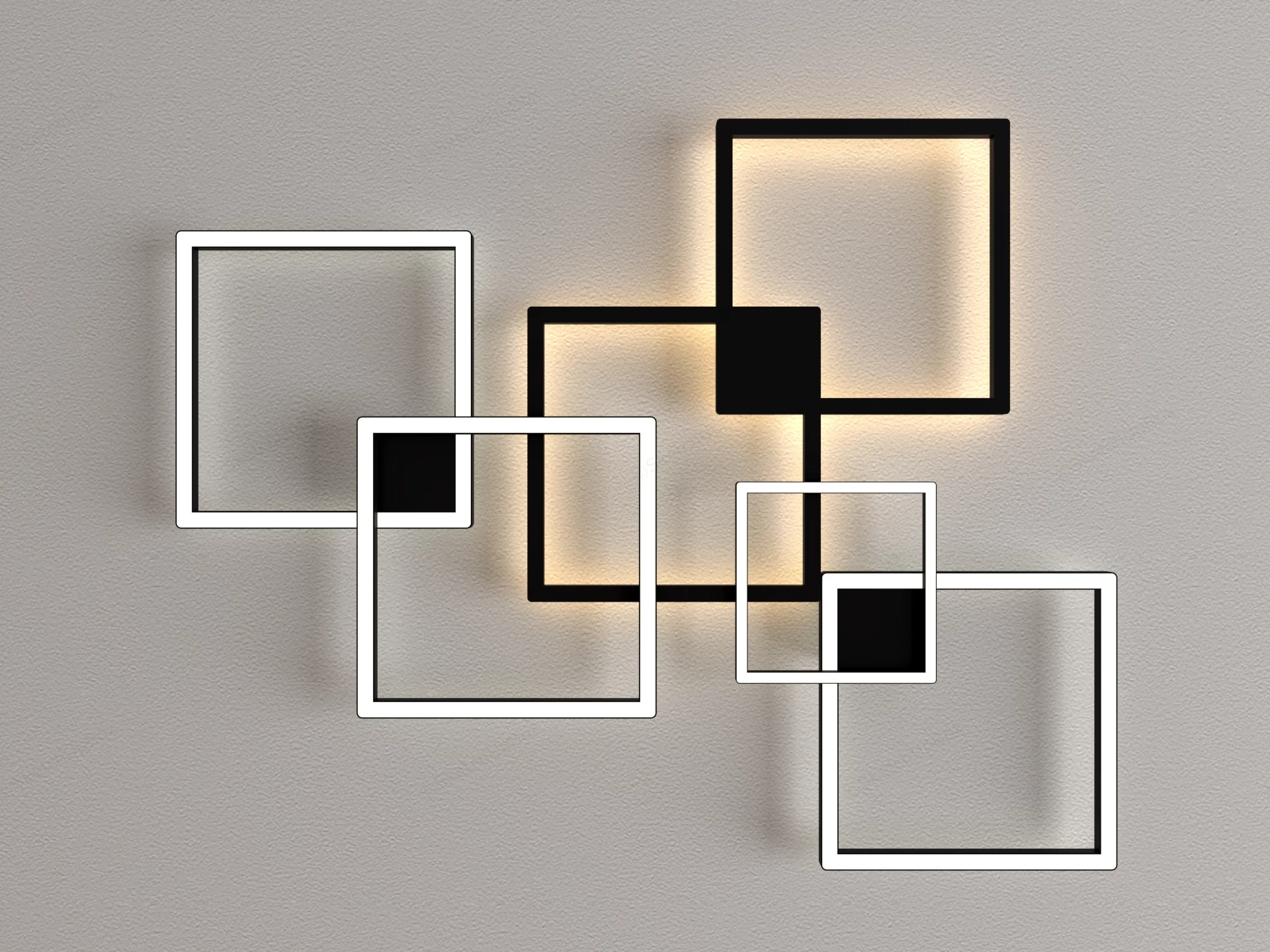 Square Metal Wall Light sketchup model preview - SketchupBox