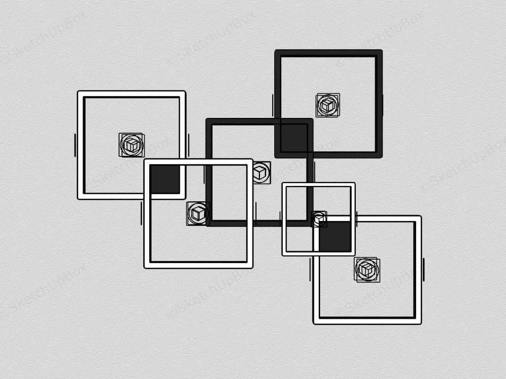 Square Metal Wall Light sketchup model preview - SketchupBox