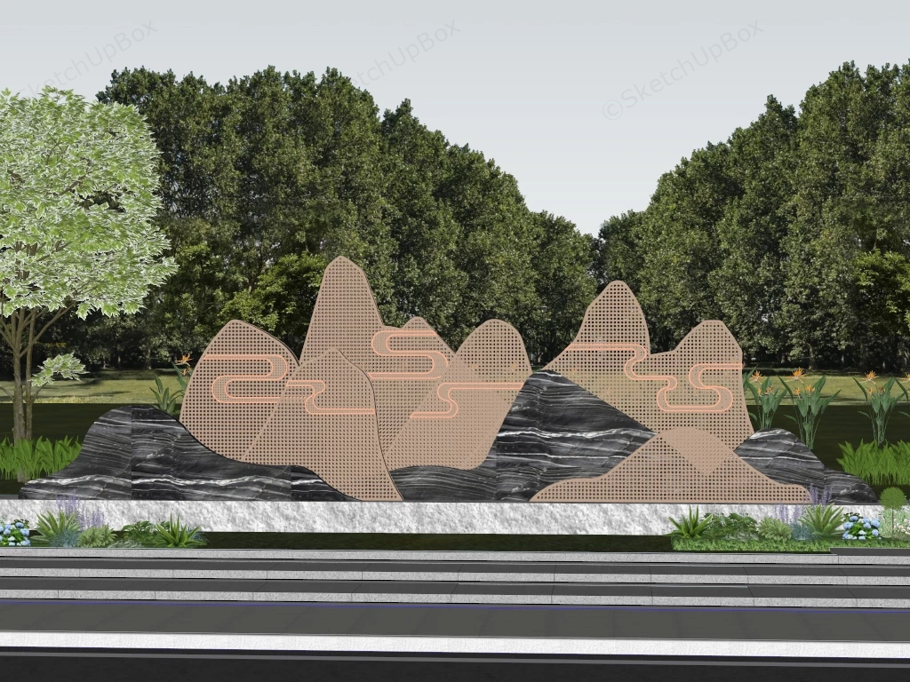 Natural Stone Art Sculpture sketchup model preview - SketchupBox