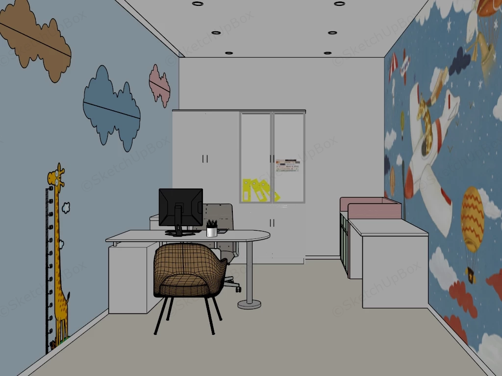 Pediatric Clinic Interior sketchup model preview - SketchupBox