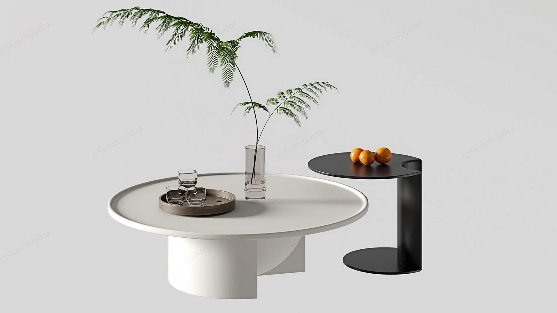 Modern Nesting Coffee Table Set sketchup model preview - SketchupBox