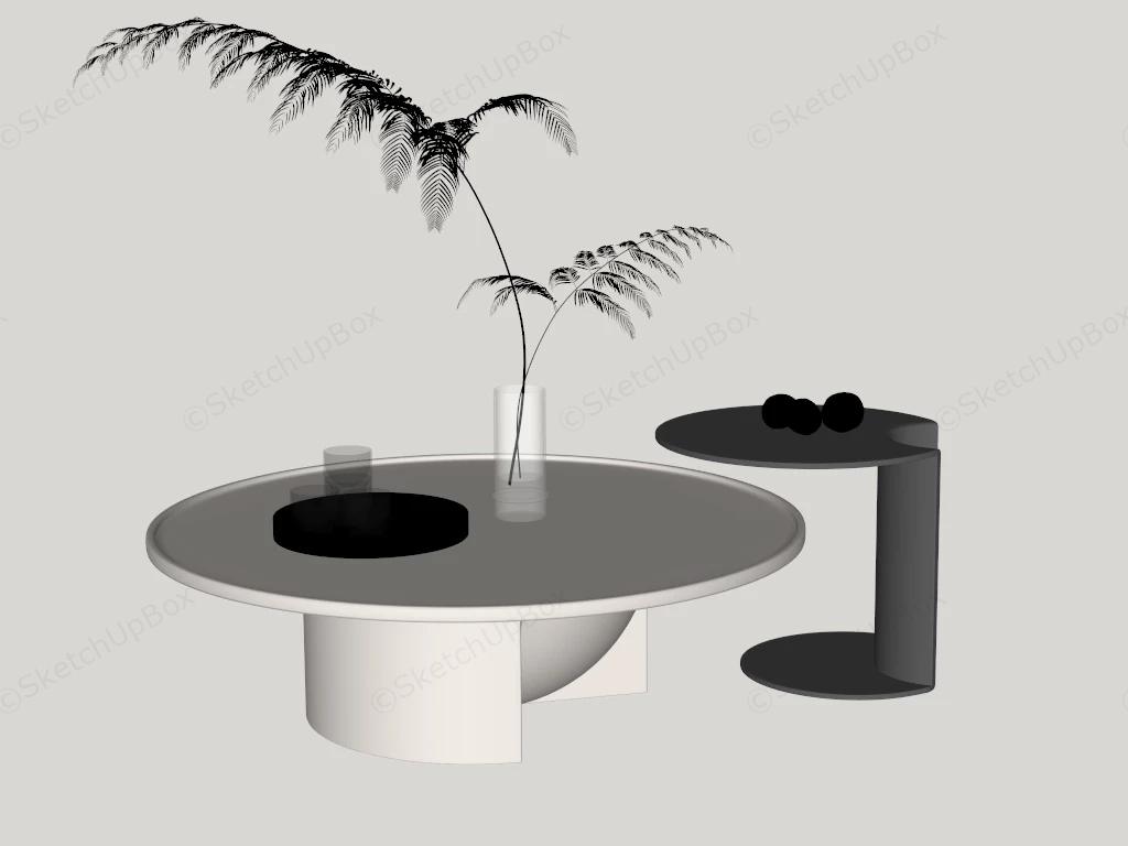 Modern Nesting Coffee Table Set sketchup model preview - SketchupBox