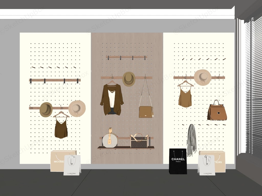 Pegboard Coat Rack Hooks Ideas sketchup model preview - SketchupBox