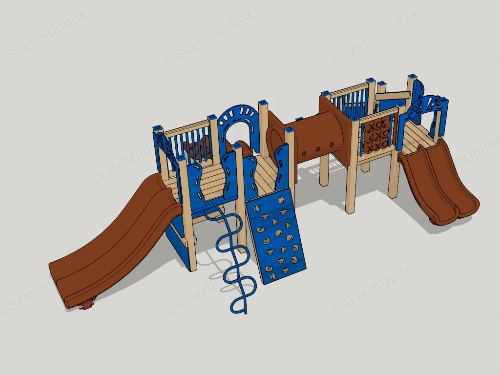 Wooden Playset With Slide sketchup model preview - SketchupBox