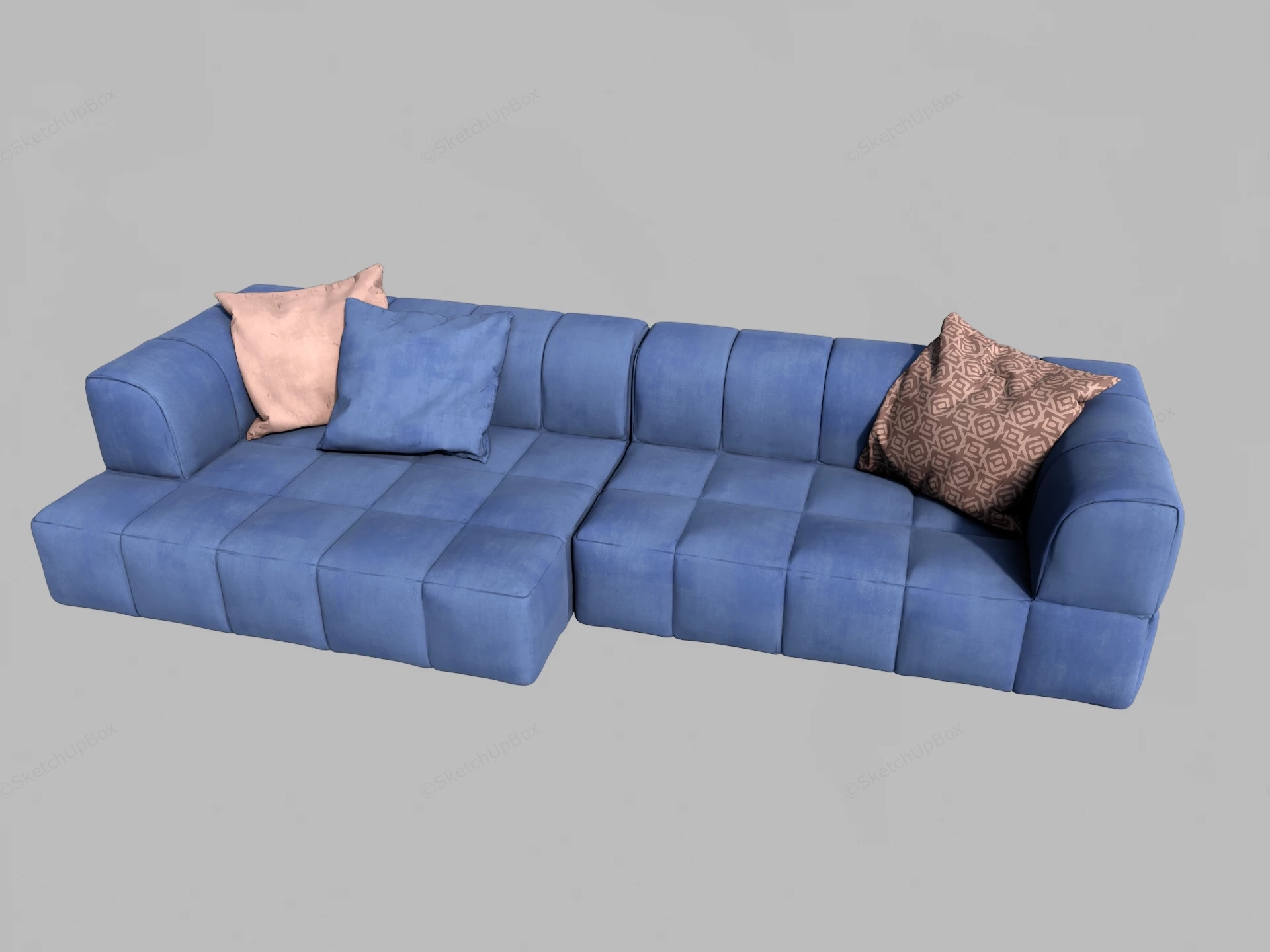Modern Blue Sofa sketchup model preview - SketchupBox