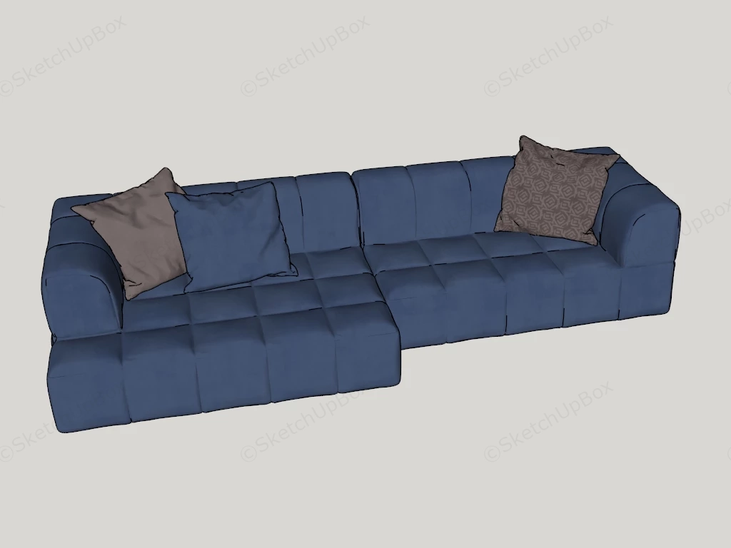Modern Blue Sofa sketchup model preview - SketchupBox