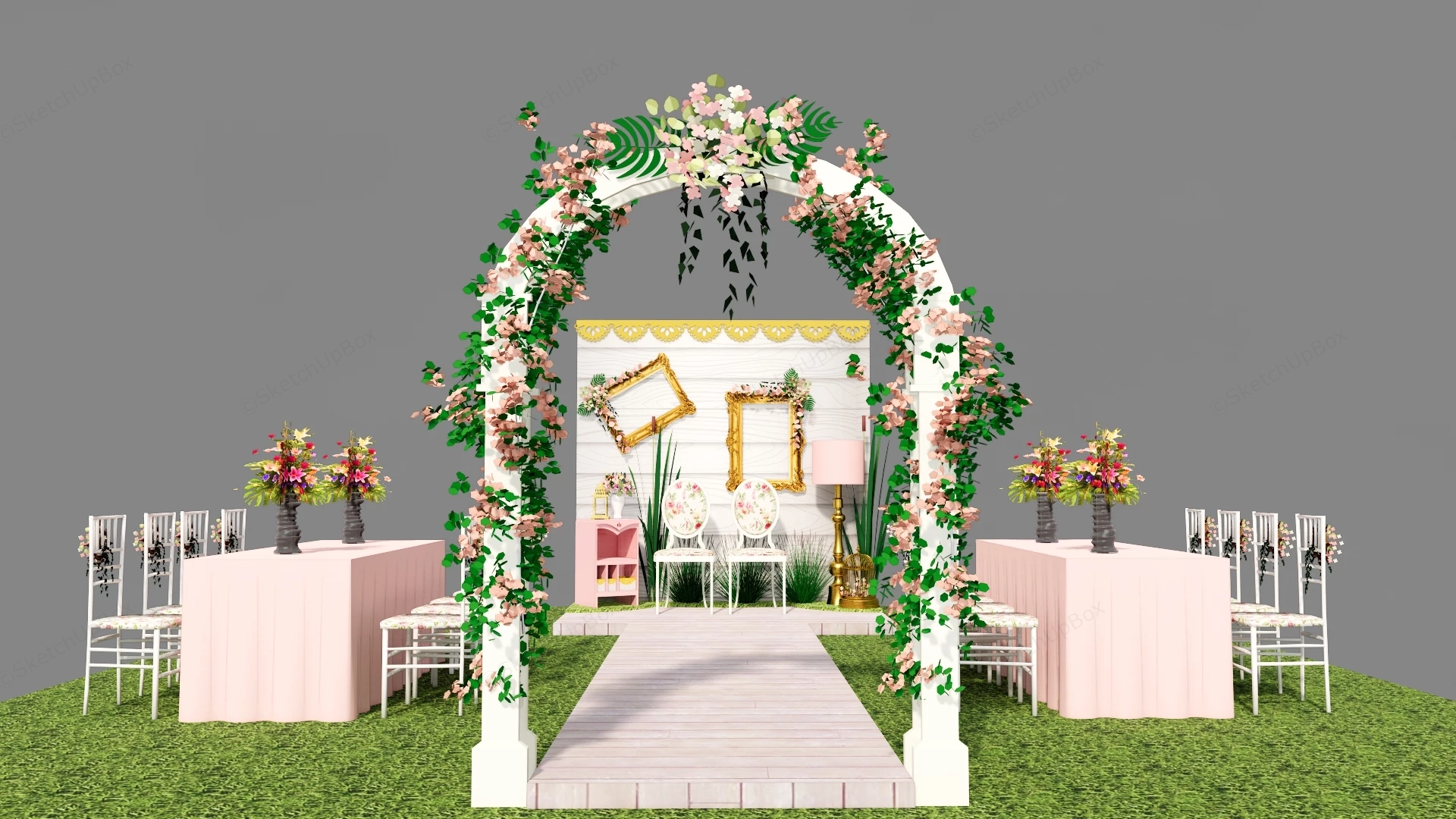 Outdoor Wedding Venue sketchup model preview - SketchupBox