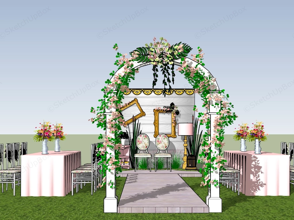 Outdoor Wedding Venue sketchup model preview - SketchupBox