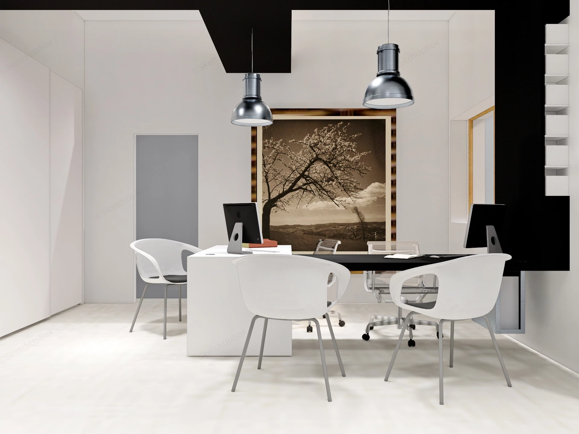 Director Office Design sketchup model preview - SketchupBox