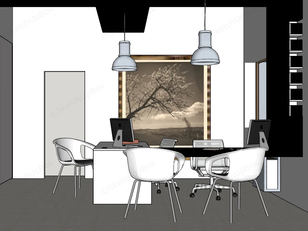 Director Office Design sketchup model preview - SketchupBox