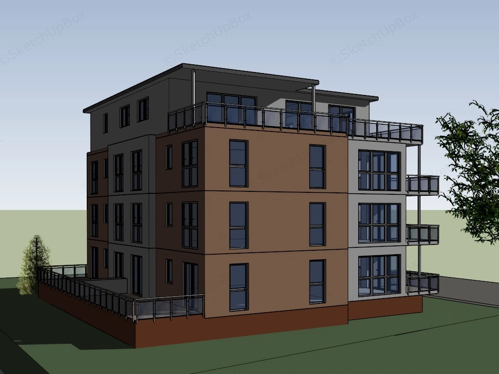 Contemporary Urban Apartment sketchup model preview - SketchupBox