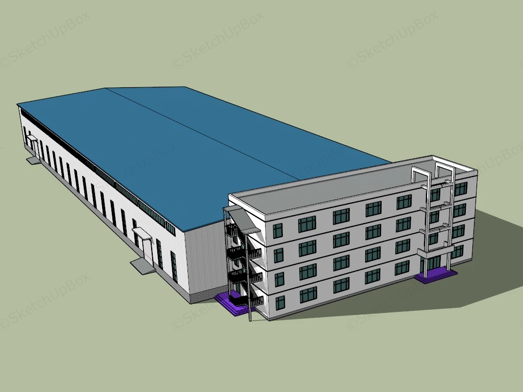 Factory & Office Buildings sketchup model preview - SketchupBox