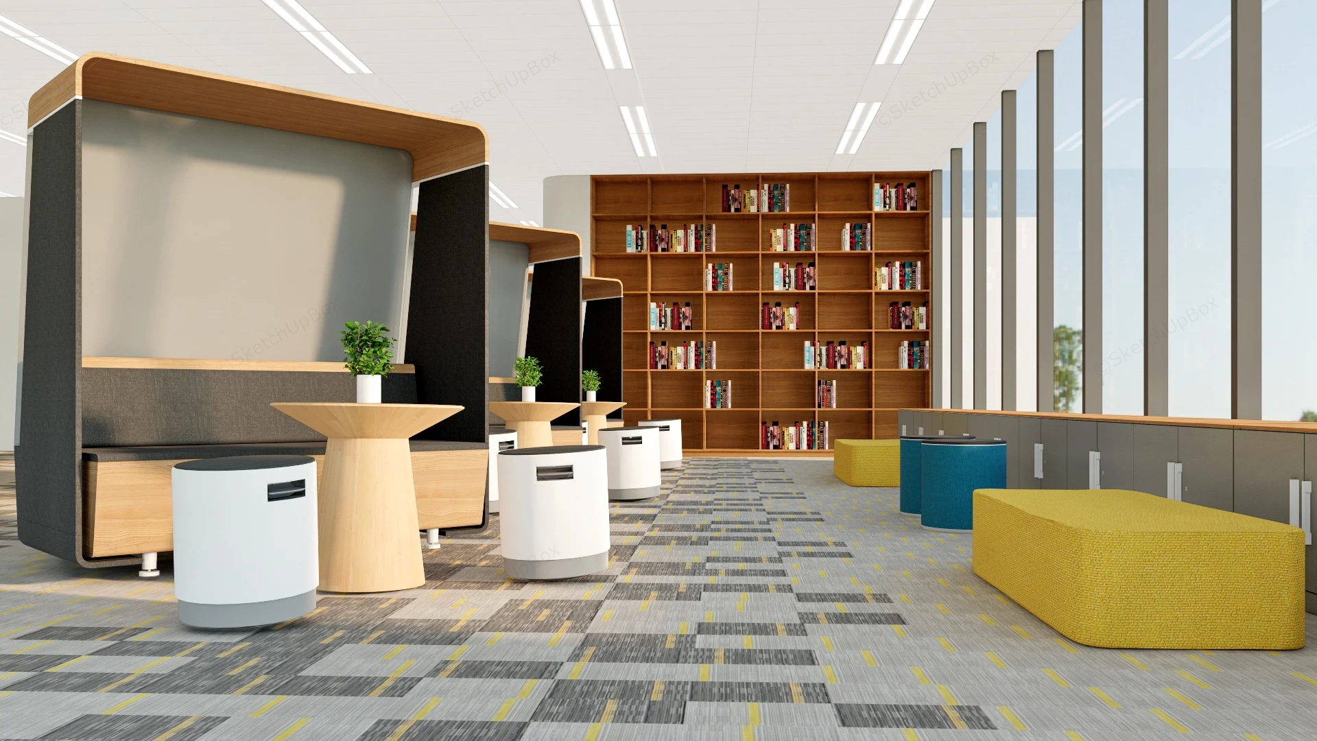 Modern Office Lounge sketchup model preview - SketchupBox