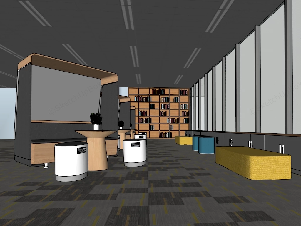Modern Office Lounge sketchup model preview - SketchupBox