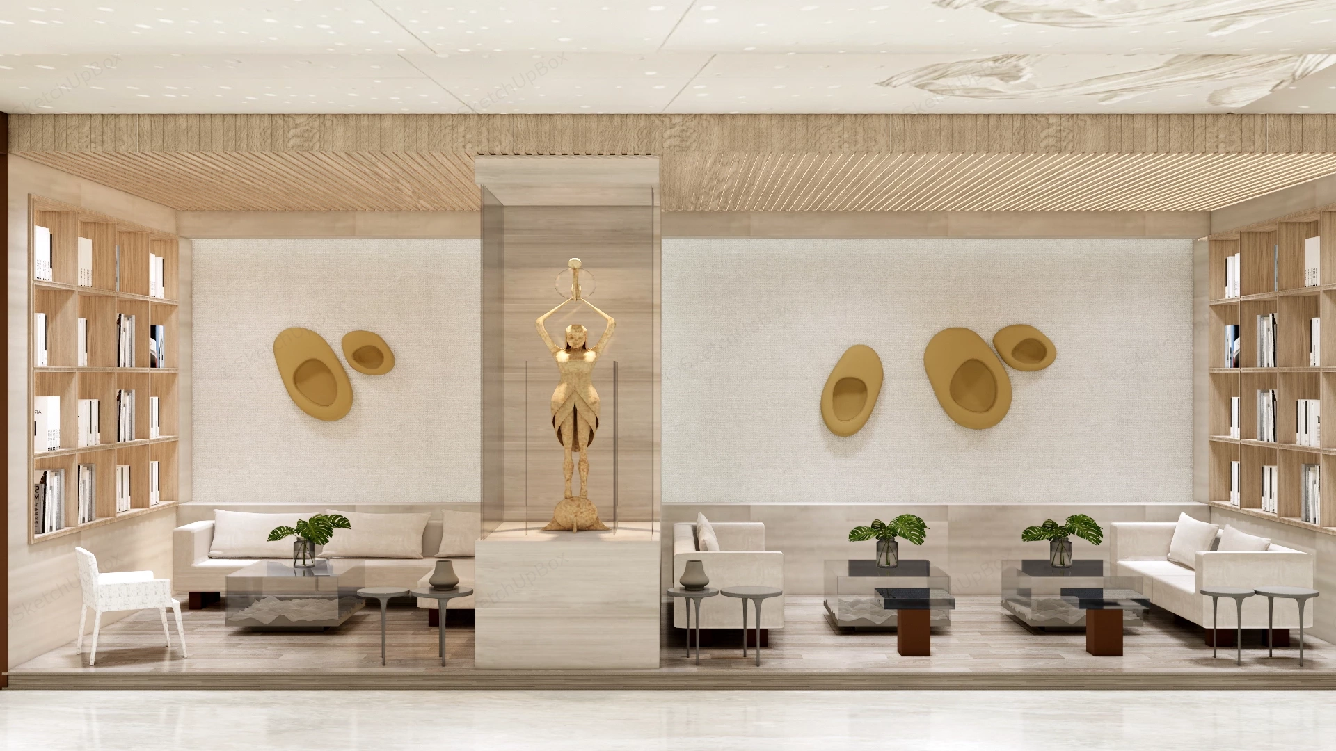 Modern Reception Area Design sketchup model preview - SketchupBox