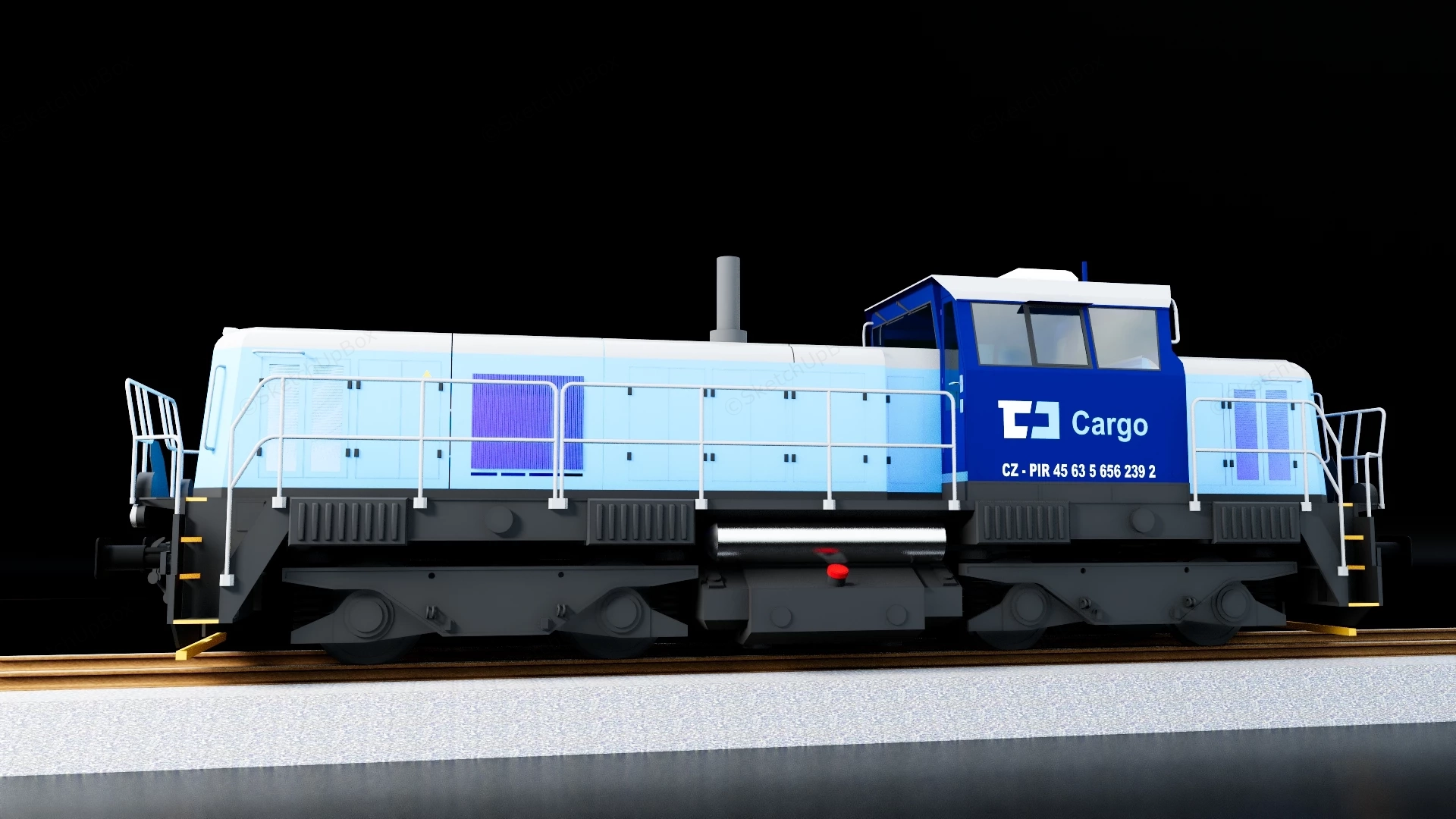Railroad Diesel Locomotive sketchup model preview - SketchupBox