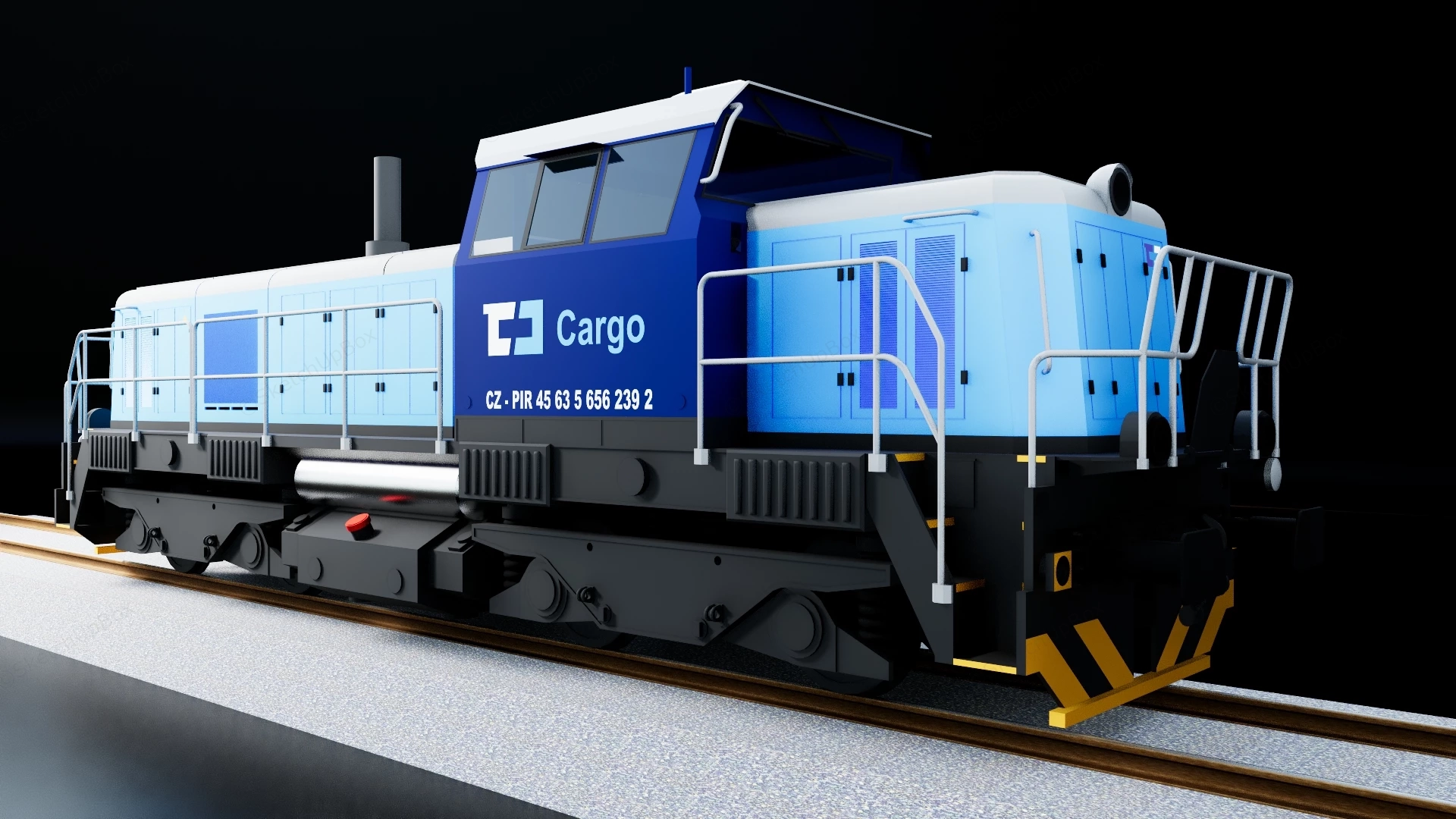 Railroad Diesel Locomotive sketchup model preview - SketchupBox