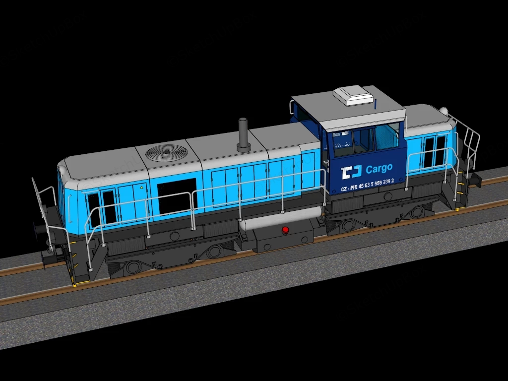 Railroad Diesel Locomotive sketchup model preview - SketchupBox