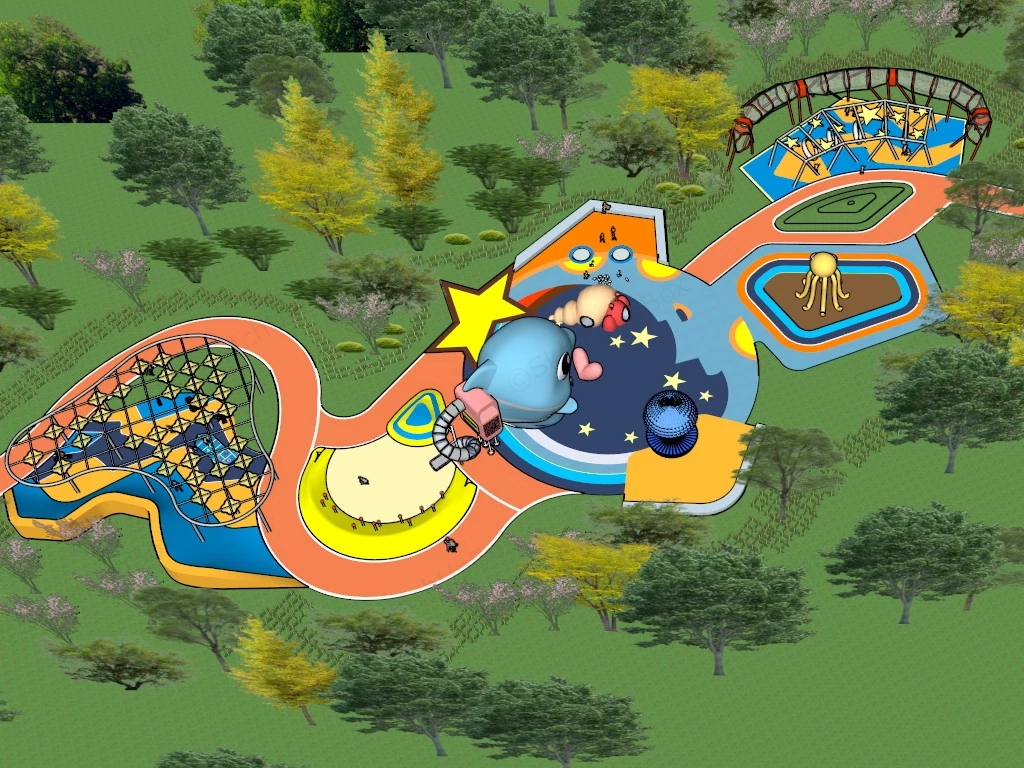 Ocean Themed Playground Design sketchup model preview - SketchupBox