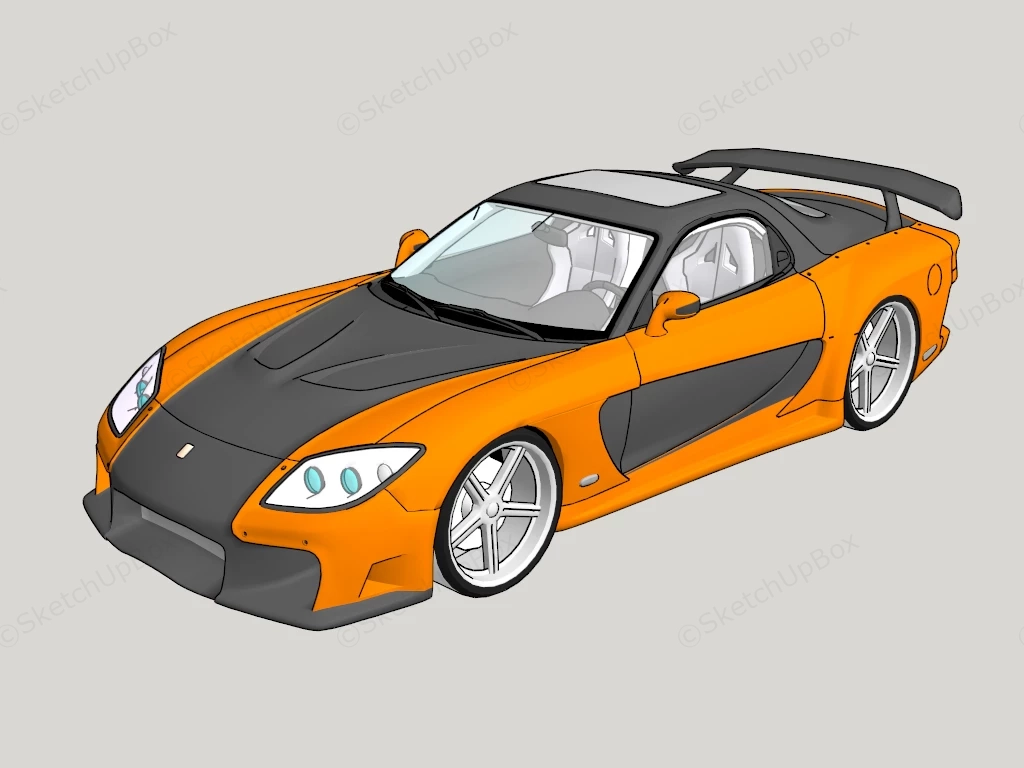 Mazda RX 7 sketchup model preview - SketchupBox