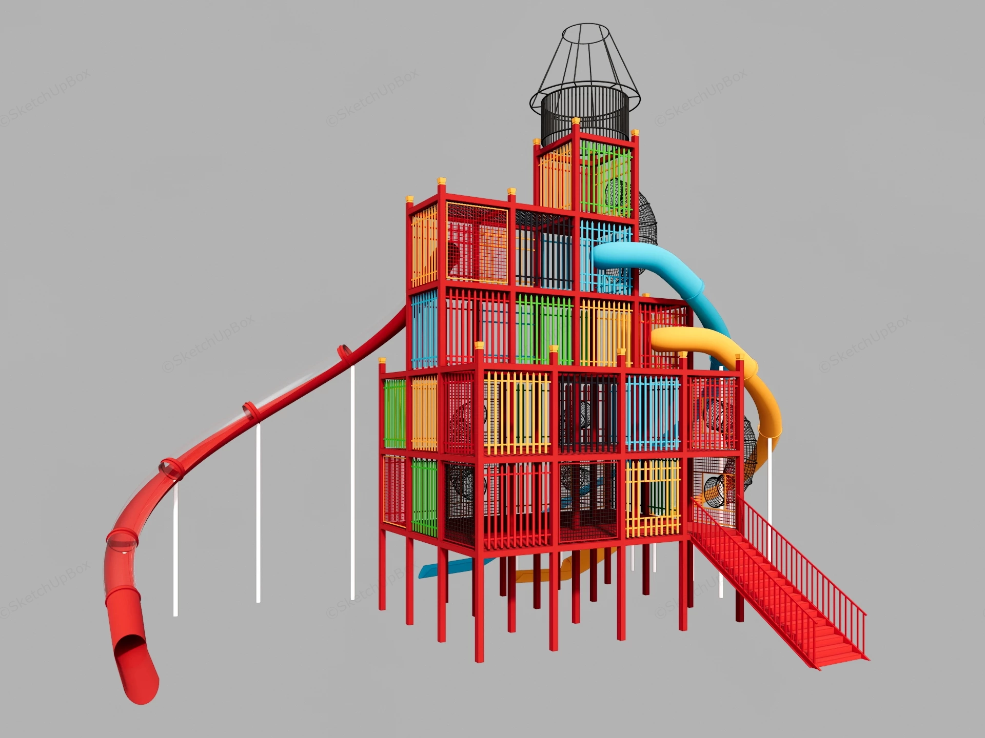 Climbing Cage With Slides sketchup model preview - SketchupBox