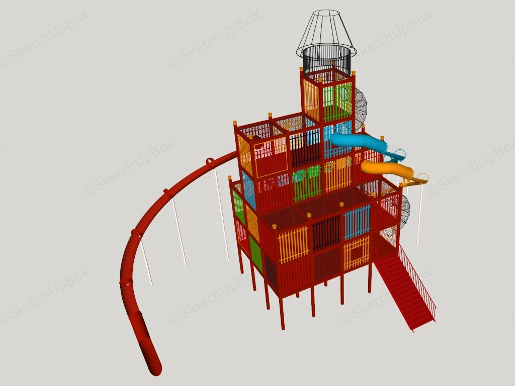 Climbing Cage With Slides sketchup model preview - SketchupBox