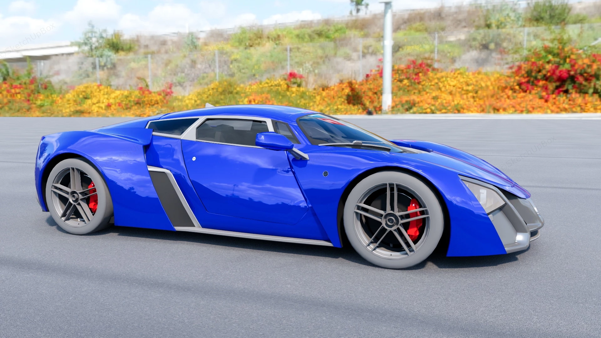 Marussia B2 Super Car sketchup model preview - SketchupBox