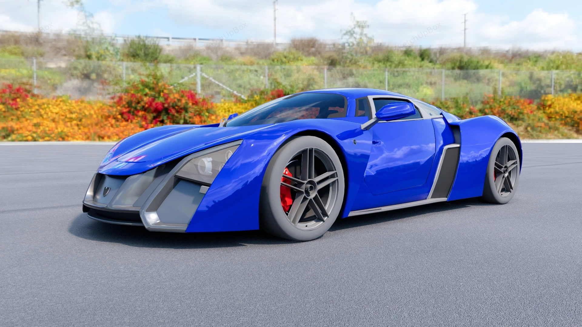 Marussia B2 Super Car sketchup model preview - SketchupBox
