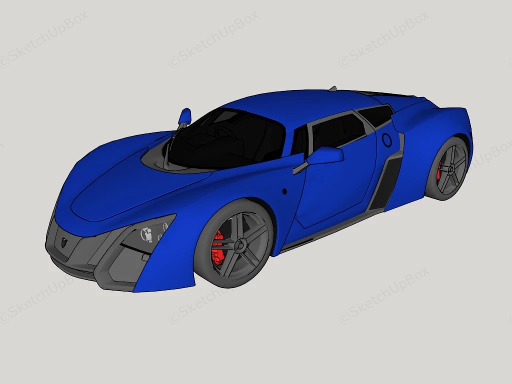 Marussia B2 Super Car sketchup model preview - SketchupBox