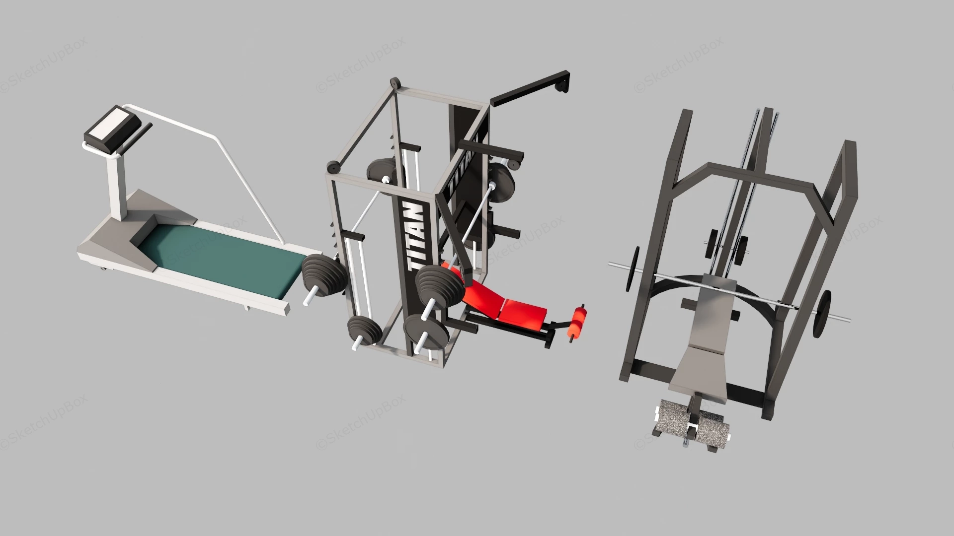 Weight Exercise Equipment sketchup model preview - SketchupBox