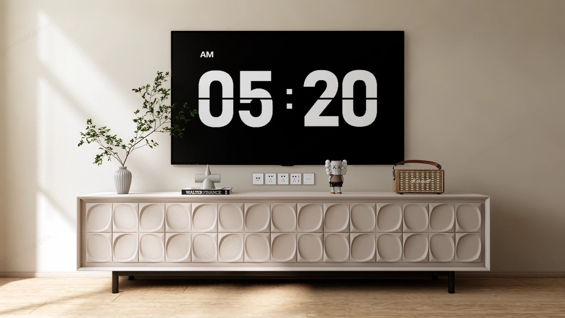 Elegant Modern TV Stand sketchup model preview - SketchupBox