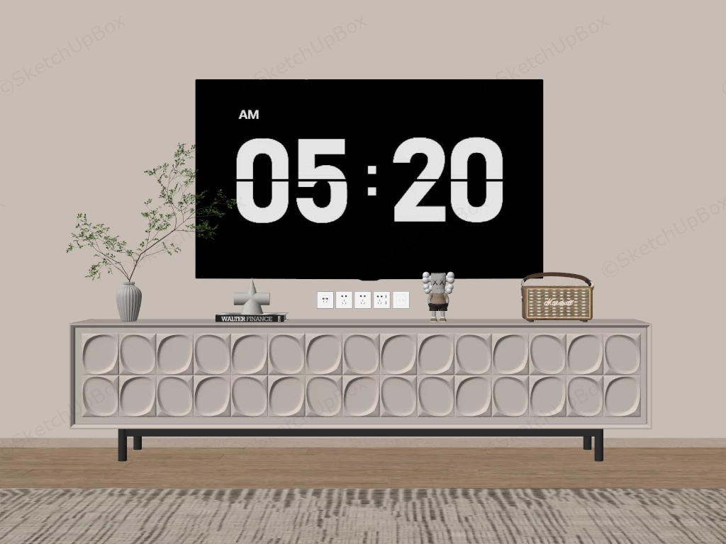 Elegant Modern TV Stand sketchup model preview - SketchupBox