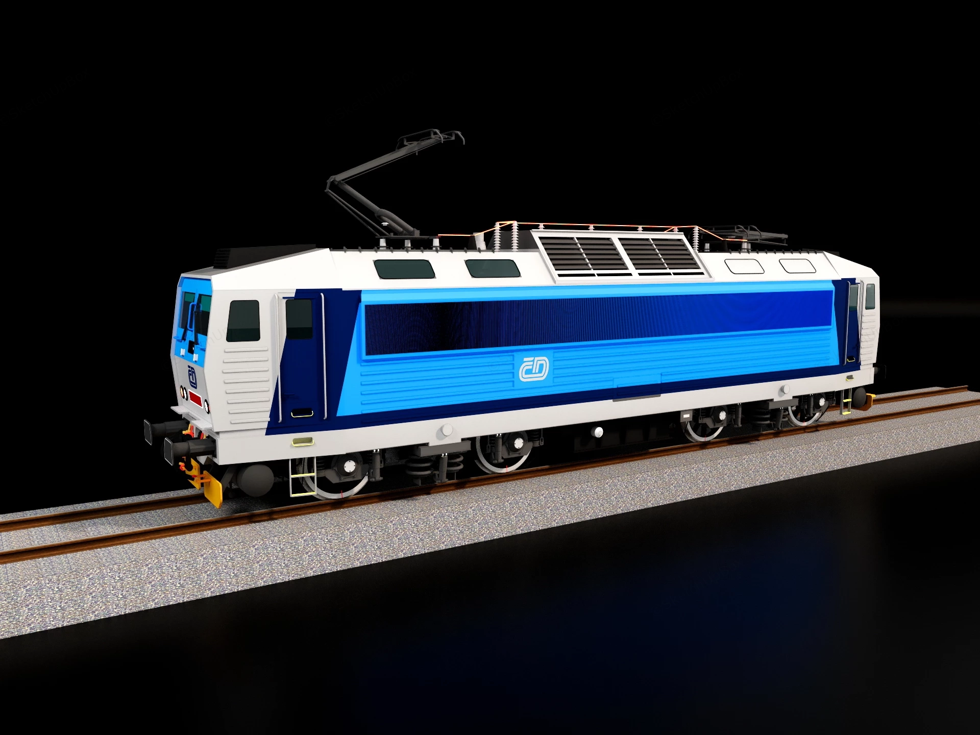 Electric Locomotive Engine sketchup model preview - SketchupBox