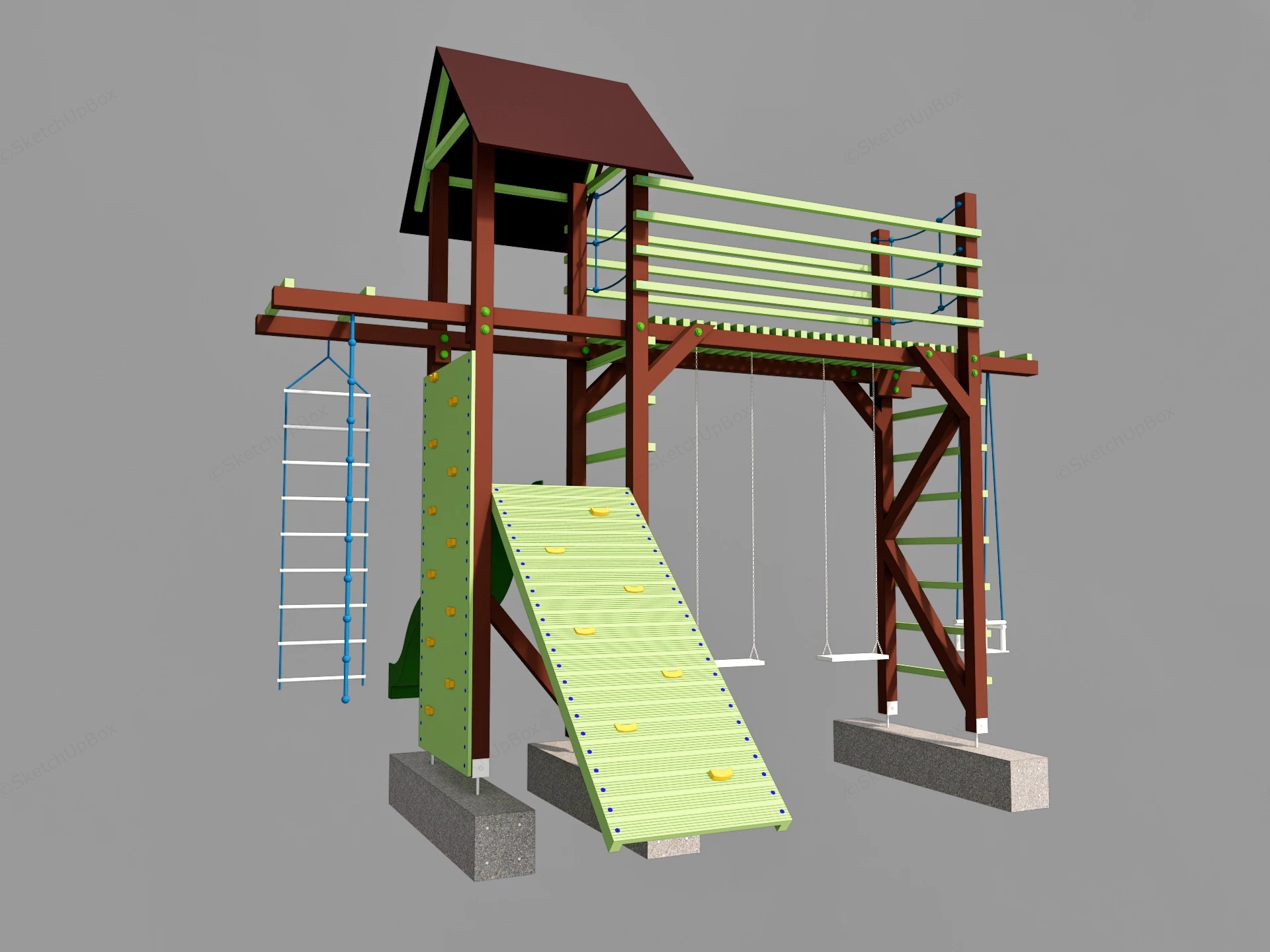 Jungle Gym Playset sketchup model preview - SketchupBox