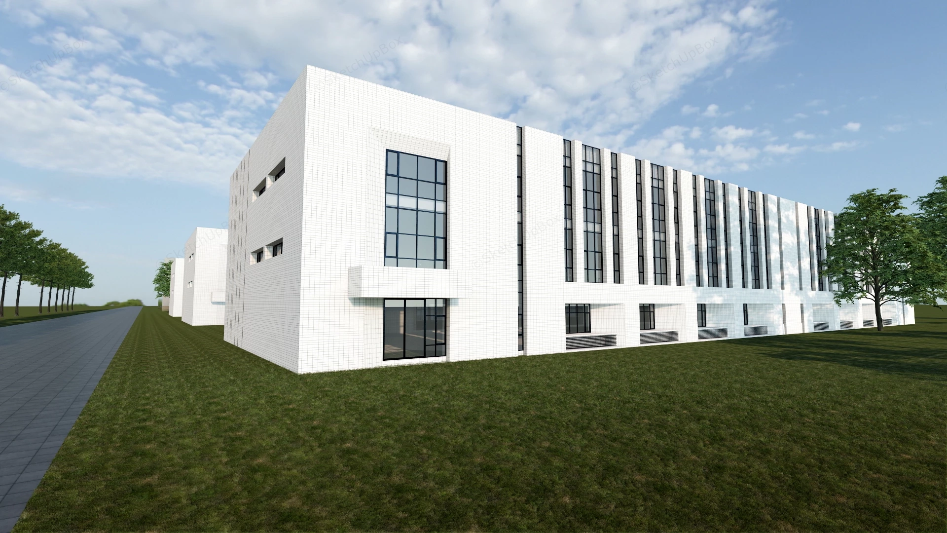 Modern Workshop Buildings sketchup model preview - SketchupBox