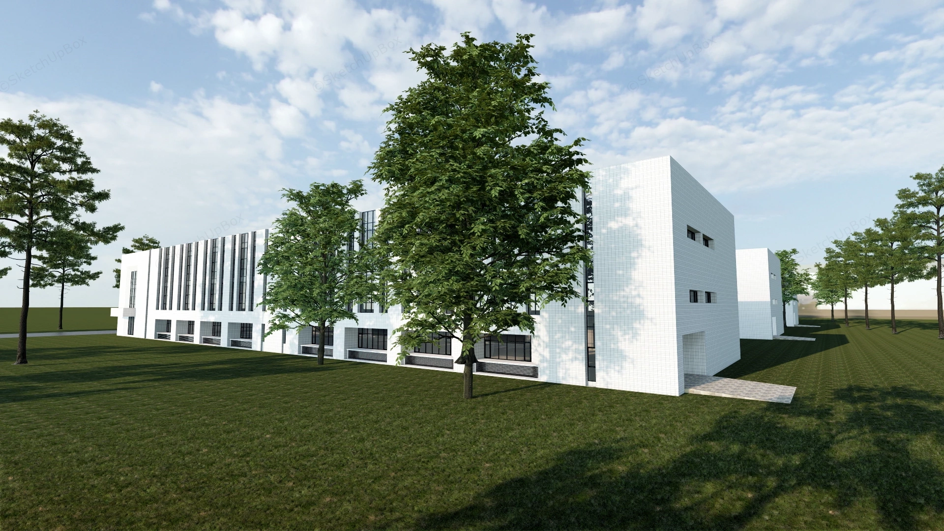 Modern Workshop Buildings sketchup model preview - SketchupBox