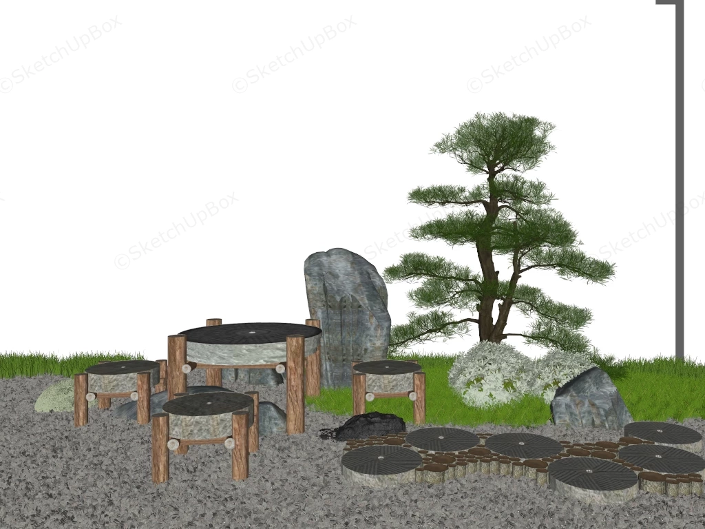 BackYard Zen Garden sketchup model preview - SketchupBox