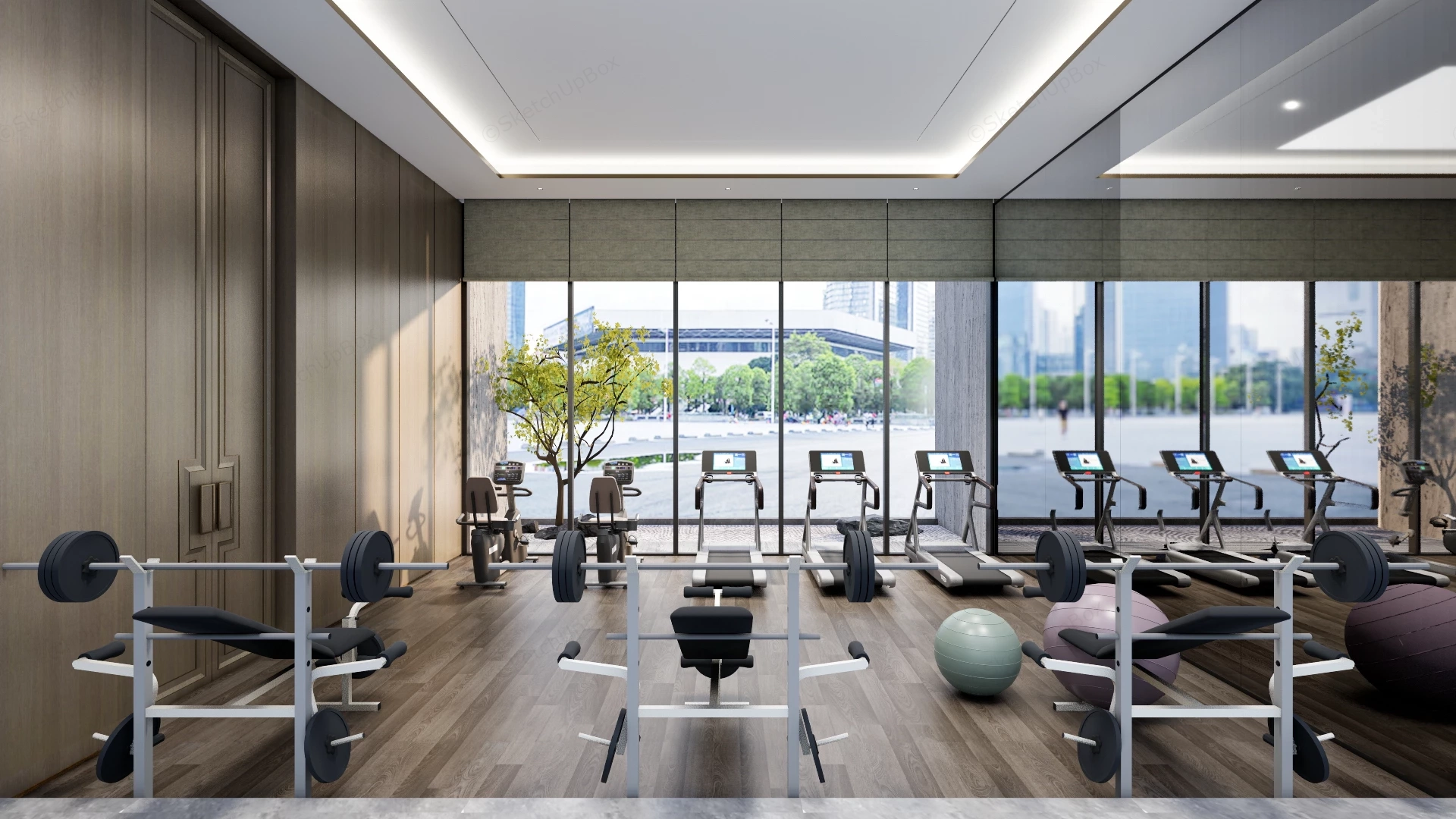 Office Gym Workout Room sketchup model preview - SketchupBox