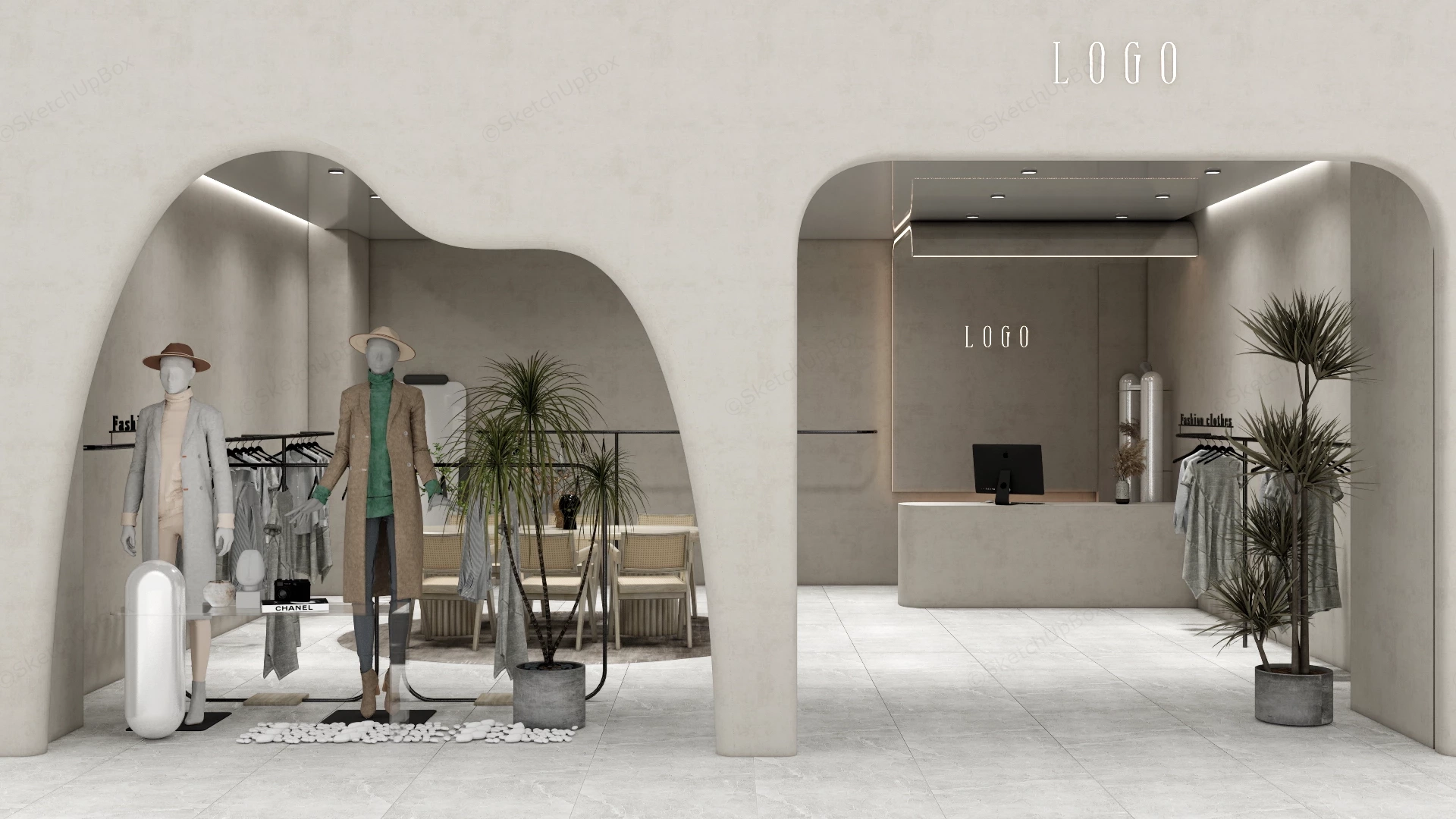 Wabi Sabi Clothing Store sketchup model preview - SketchupBox