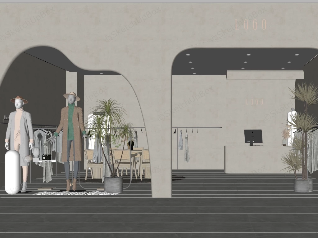 Wabi Sabi Clothing Store sketchup model preview - SketchupBox