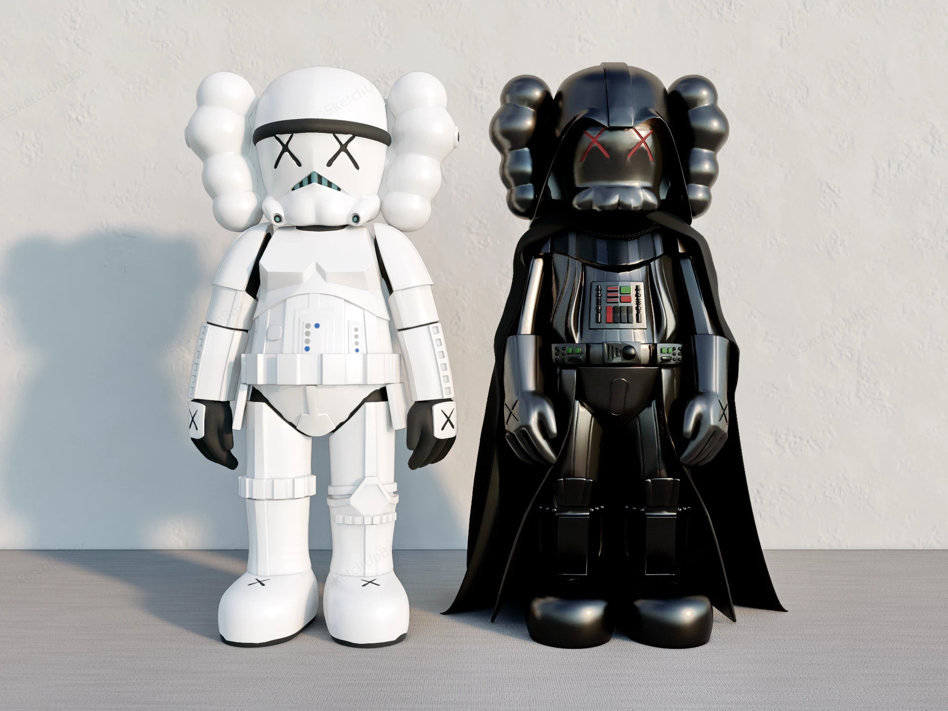 Kaws Star Wars Figures sketchup model preview - SketchupBox