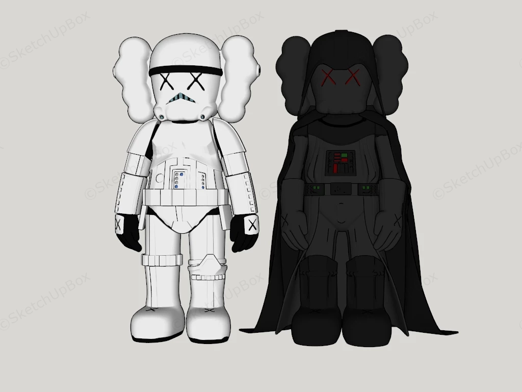 Kaws Star Wars Figures sketchup model preview - SketchupBox