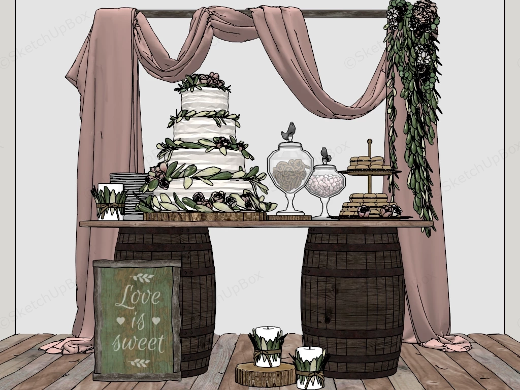 Wedding Reception Cake Decorations sketchup model preview - SketchupBox