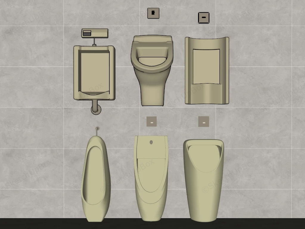 Commercial Urinals sketchup model preview - SketchupBox