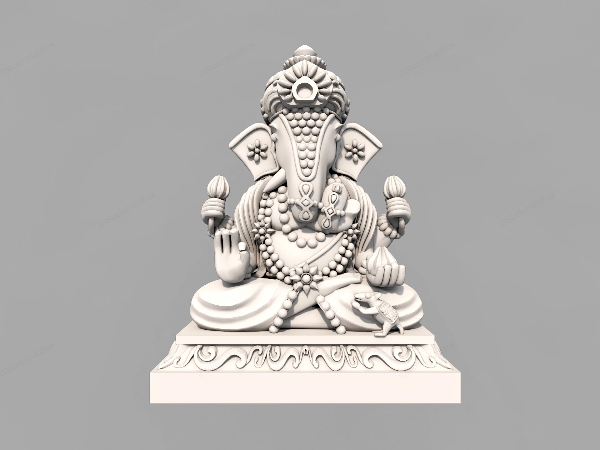 BangBangDa Hindu Lord Ganesha Statue sketchup model preview - SketchupBox