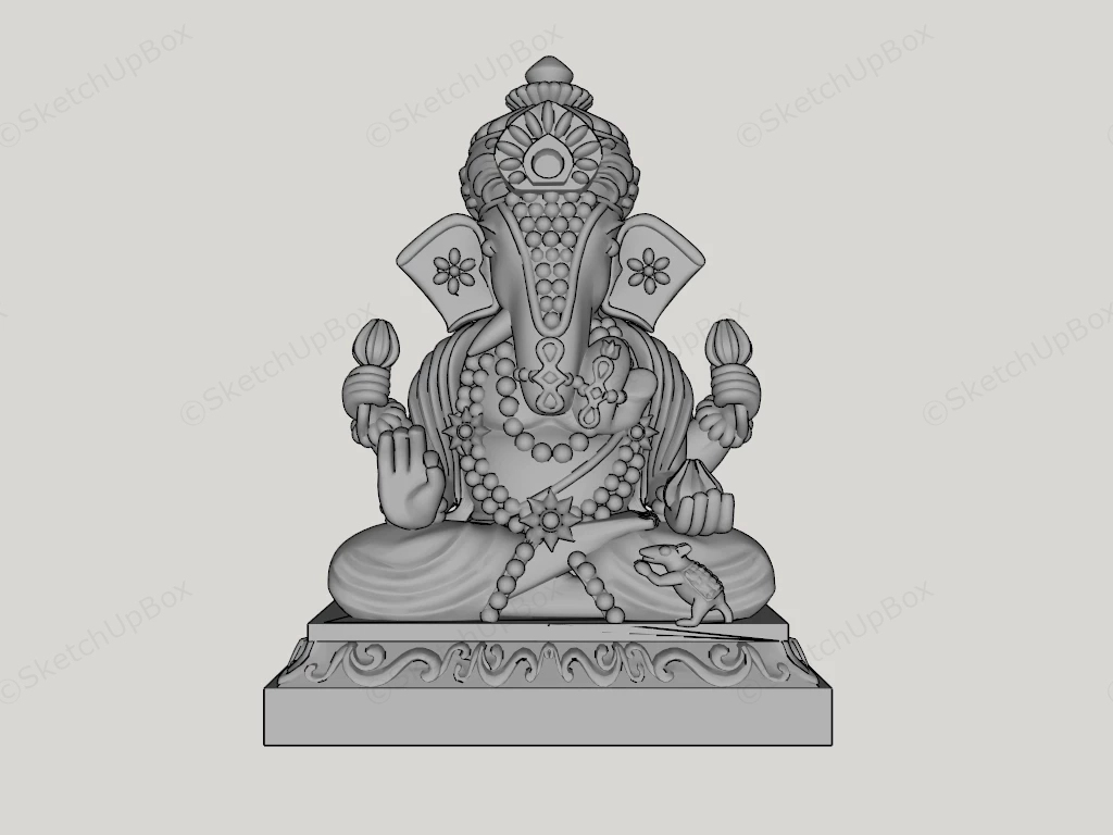 BangBangDa Hindu Lord Ganesha Statue sketchup model preview - SketchupBox