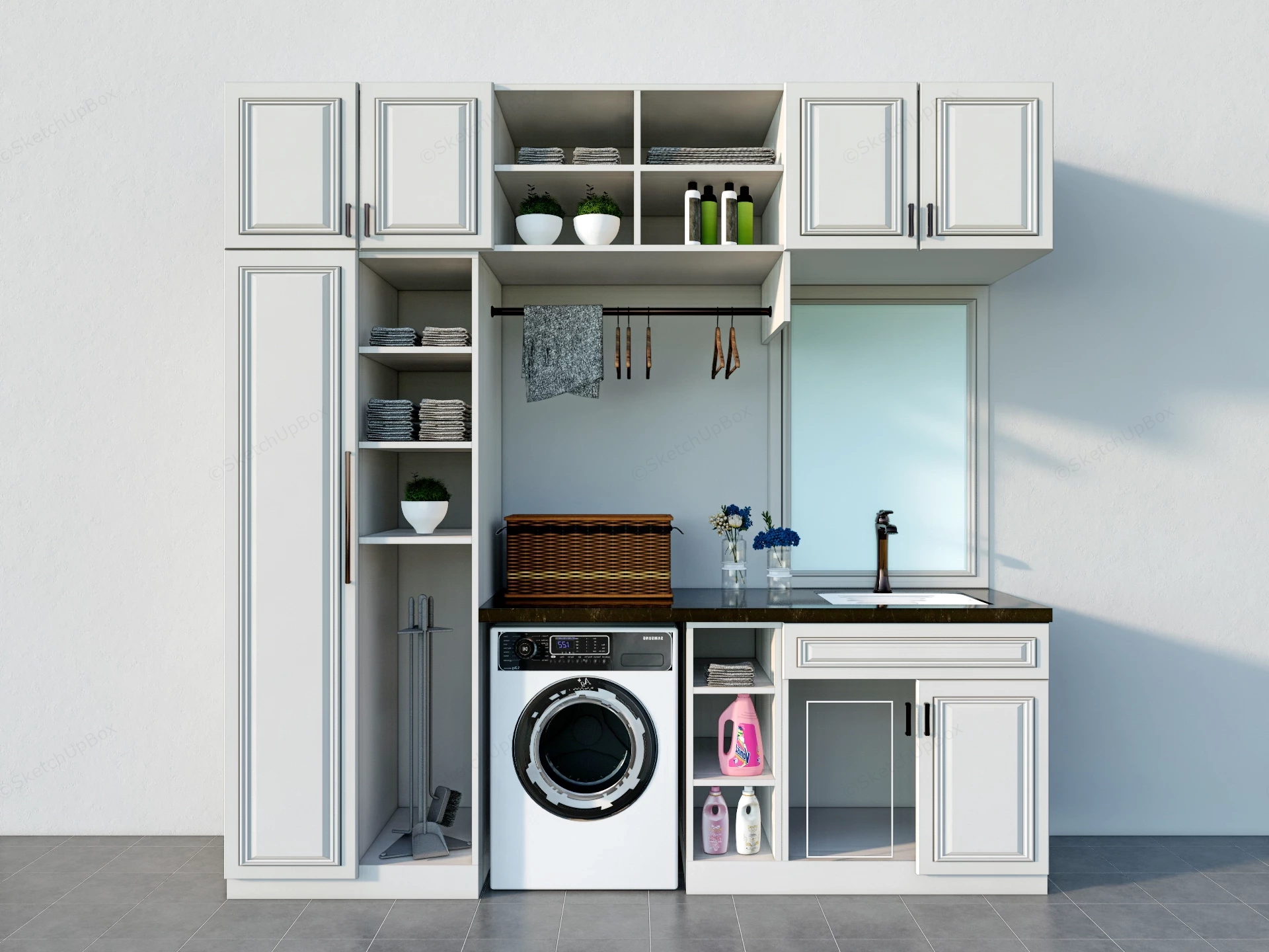 Utility Room Storage Cabinet sketchup model preview - SketchupBox
